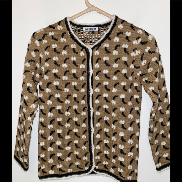 NWOT Batsheva Tulip intarsia alpaca cardigan - Picture 6 of 10